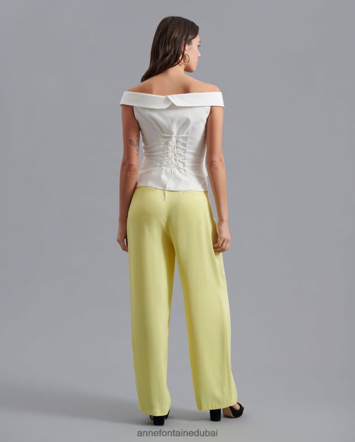 ملابس عبد اللطيف Anne Fontaine نحيف صدرية cleya صدرية من الكتفين صدرية مزدوجة الصدر مع أزرار أسود/أبيض T622DL458