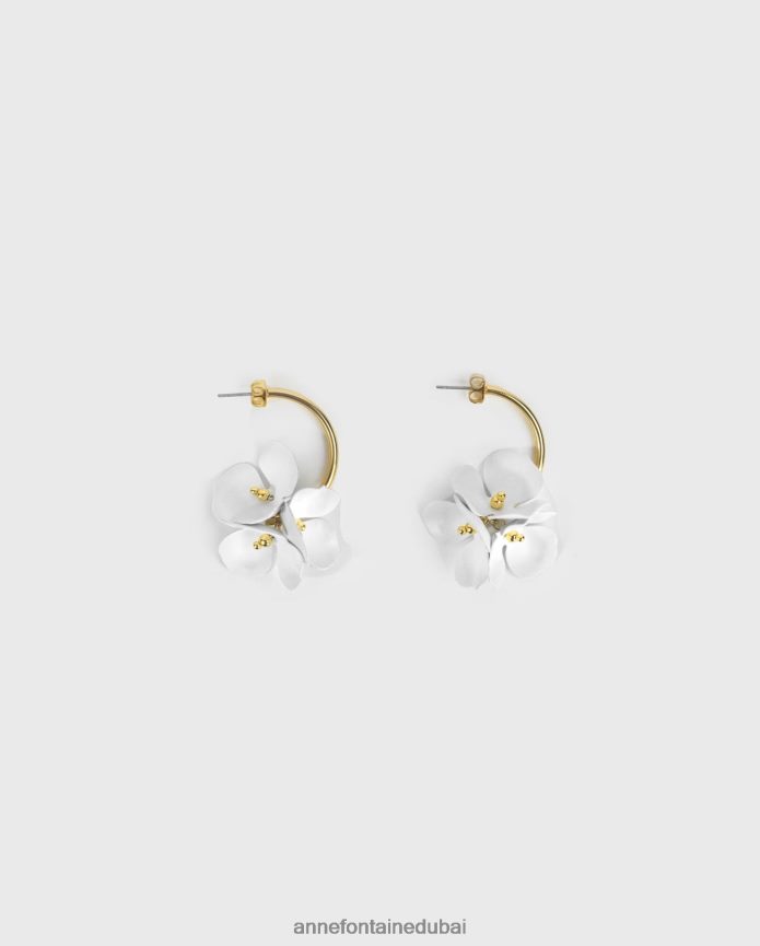 مُكَمِّلات عبد اللطيف Anne Fontaine نحيف أقراط egea وأقراط زهرة ذهب ابيض T622DL580