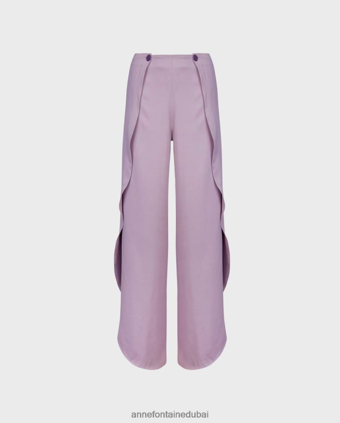 ملابس عبد اللطيف Anne Fontaine نحيف بنطلون keldrey بنطلون أرجواني مفتوح الساق من زهور التوليب com.parme T622DL388