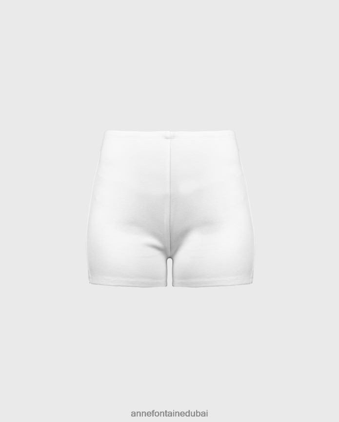 ملابس عبد اللطيف Anne Fontaine نحيف شورت sana قصير لراكبي الدراجات النارية من الجيرسيه المطاطي أبيض T622DL341