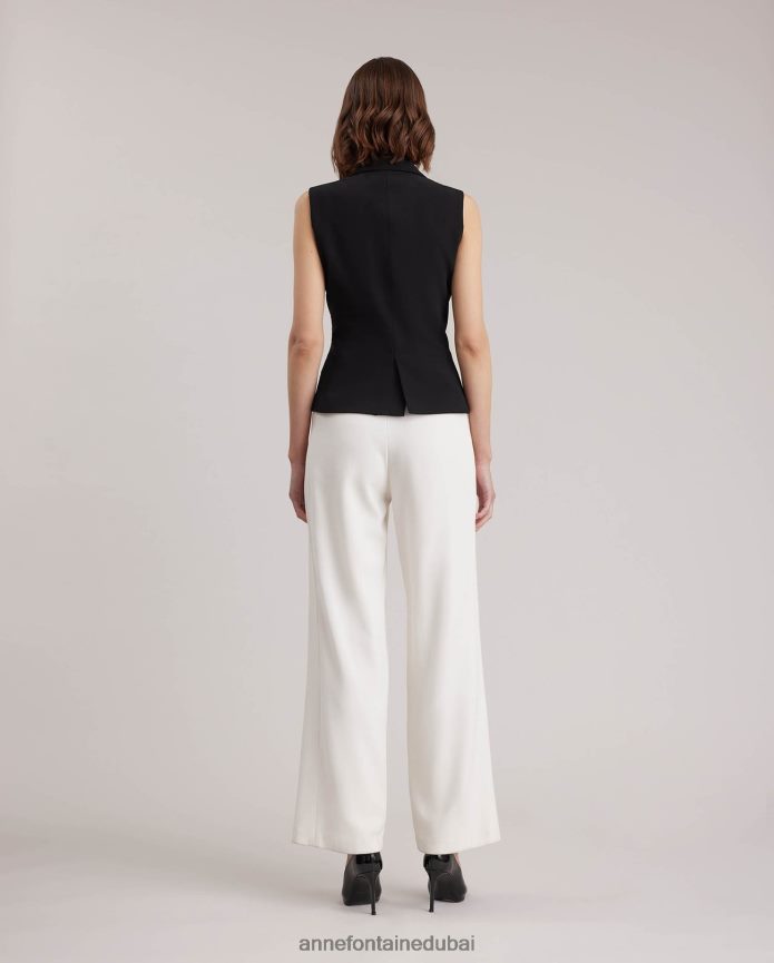 ملابس عبد اللطيف Anne Fontaine نحيف سترة varly سترة مصممة بزر واحد مع طية صدر السترة أسود T622DL414